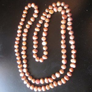 Copper seed pearl necklace